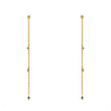 Boucles dorées chaine et pierres - GRENAT - EMERAUDE -