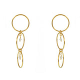 Boucles dorées anneaux et pierre - PERLE DE CULTURE