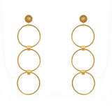 Boucles dorées anneaux soleil et pierre - ZIRCON BLANC