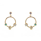 Boucles dorées anneau multi pierres