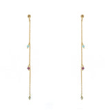 Boucles dorées chaine et pierres
