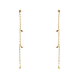 Boucles dorées chaine et pierres - ONYX ROUGE - OEIL DE