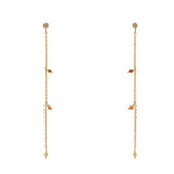 Boucles dorées chaine et pierres - ONYX ROUGE - OEIL DE