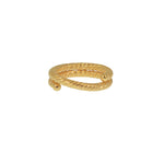Bague dorée ouverte torsadée