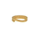 Bague dorée ouverte torsadée