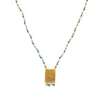 Collier cordon pierres plaque astres et pampilles -