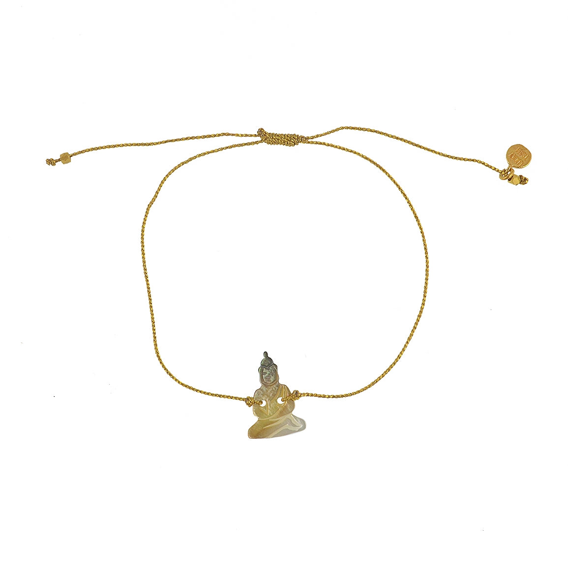 Bracelet doré et bouddha en nacre