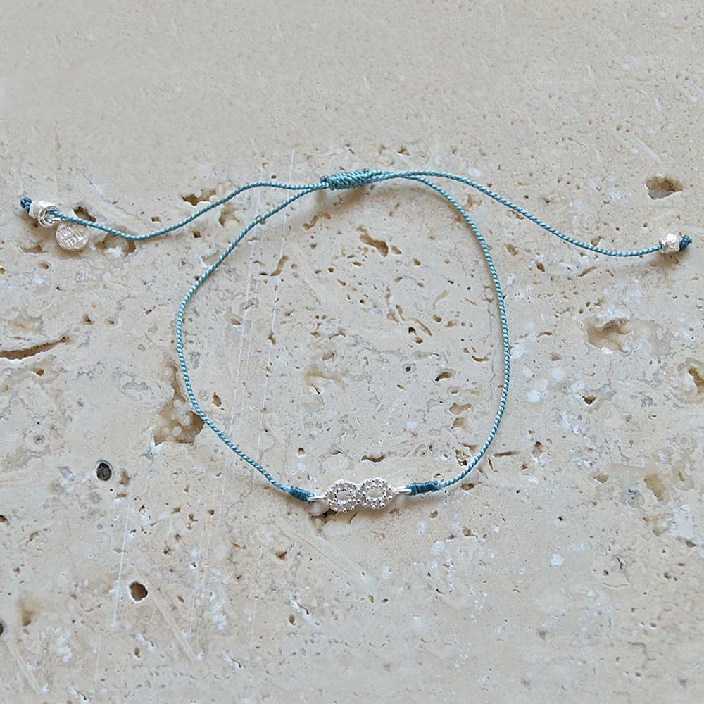 Bracelet tressé infini argent 925 et zircons