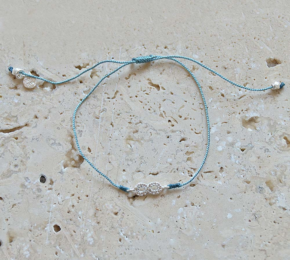 Bracelet tressé infini argent 925 et zircons