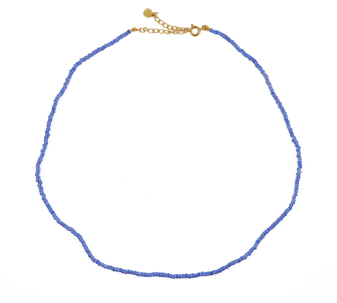 Collier perles miyuki bleues et blanches
