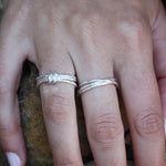 Bague trois anneaux martelés en argent 925 - Bagues