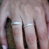 Bague trois anneaux martelés en argent 925 - Bagues