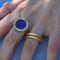 Bague dorée pierre ronde plate - 50 / LAPIS