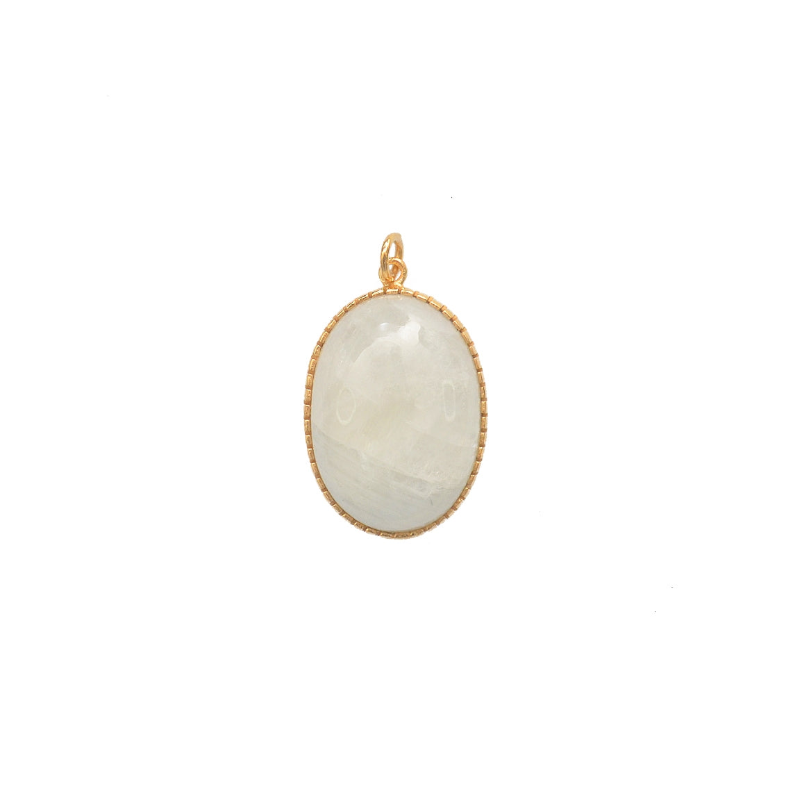 Collier doré et pierre cabochon - PIERRE DE LUNE - Colliers
