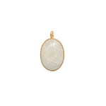 Collier doré et pierre cabochon - PIERRE DE LUNE - Colliers