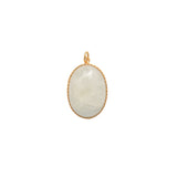 Collier doré et pierre cabochon - PIERRE DE LUNE - Colliers
