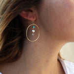 Boucles dorées anneau et multi pierres