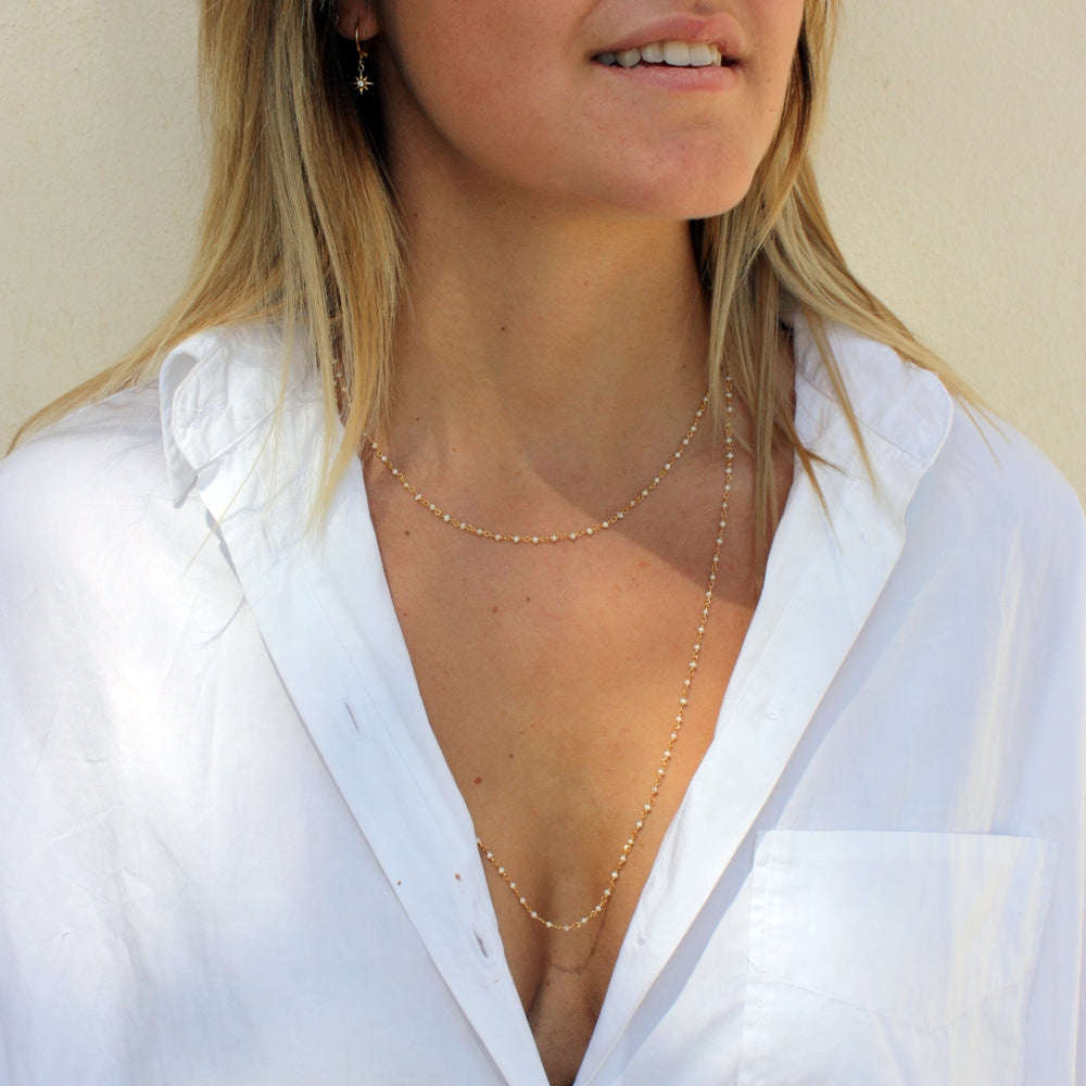 Collier doré Santa Maria en Perles de culture
