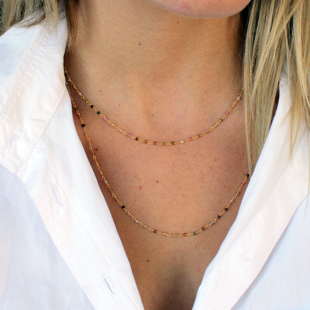 Collier doré Santa Maria en Tourmaline
