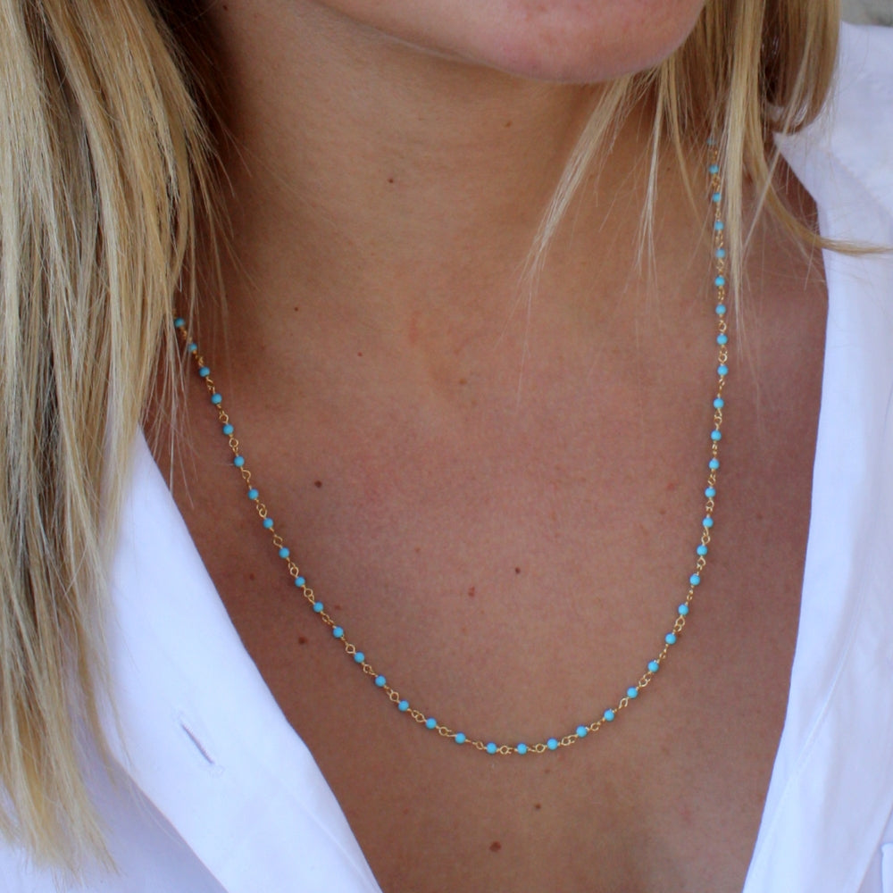 Collier doré Santa Maria en Turquoise