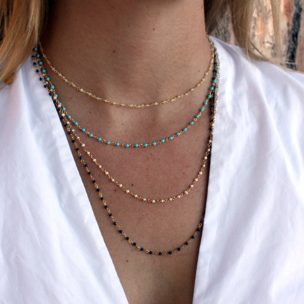 Collier doré Santa Maria en Turquoise