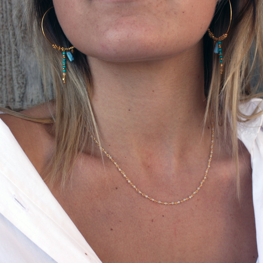 Collier doré Santa Maria en Préhnite