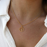 Openwork tree of life gold necklace