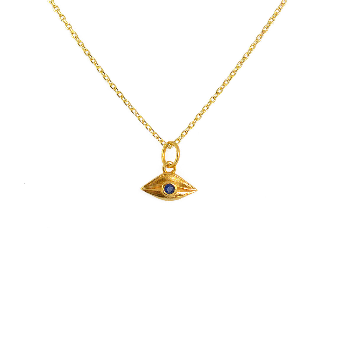 Collier doré médaille oeil et pierre - LAPIS