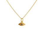 Collier doré médaille oeil et pierre - LAPIS