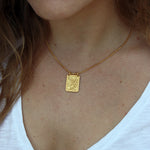 Collier doré plaque texturée serpent zircon - ZIRCON BLANC