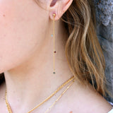 Boucles dorées chaine et pierres - GRENAT - APATITE - PYRITE