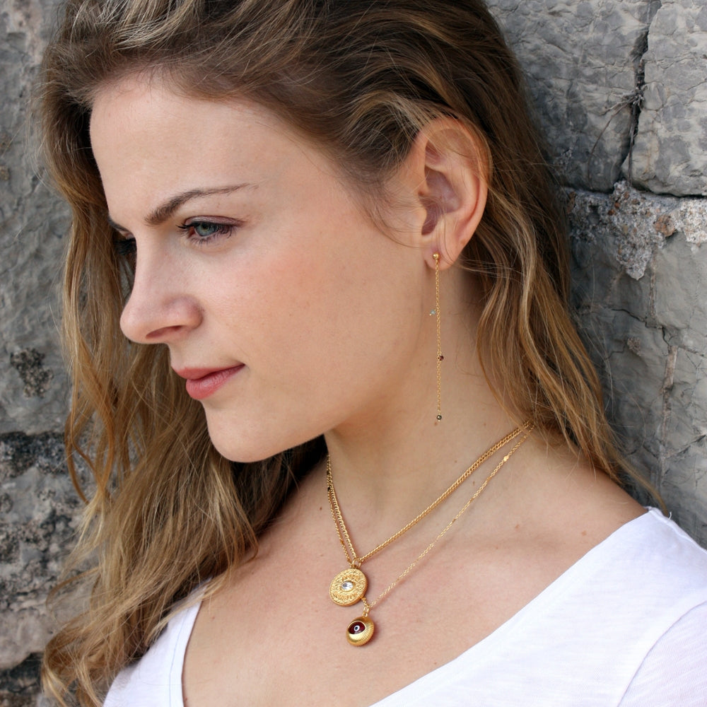 Boucles dorées chaine et pierres