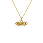 Collier doré talisman oeil soleil et pierre