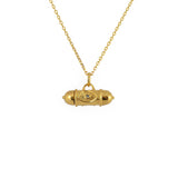 Collier doré talisman oeil soleil et pierre