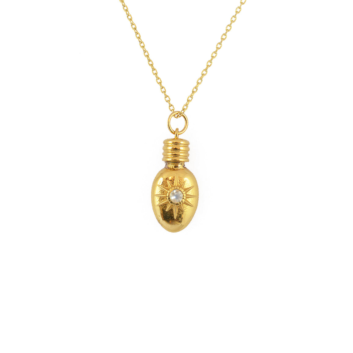 Collier doré pendentif flasque porte bonheur - PIERRE DE