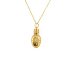 Collier doré pendentif flasque porte bonheur - PIERRE DE