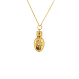 Collier doré pendentif flasque porte bonheur - PIERRE DE