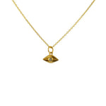 Collier doré médaille oeil et pierre - LABRADORITE