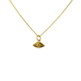 Collier doré médaille oeil et pierre - LABRADORITE