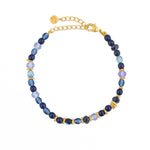 Bracelet pierres naturelles et disques dorés