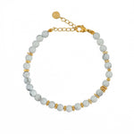 Bracelet pierres naturelles et disques dorés - HOWLITE