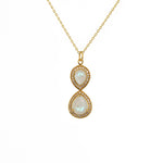 Collier doré infini pierre et zircons - PIERRE DE LUNE