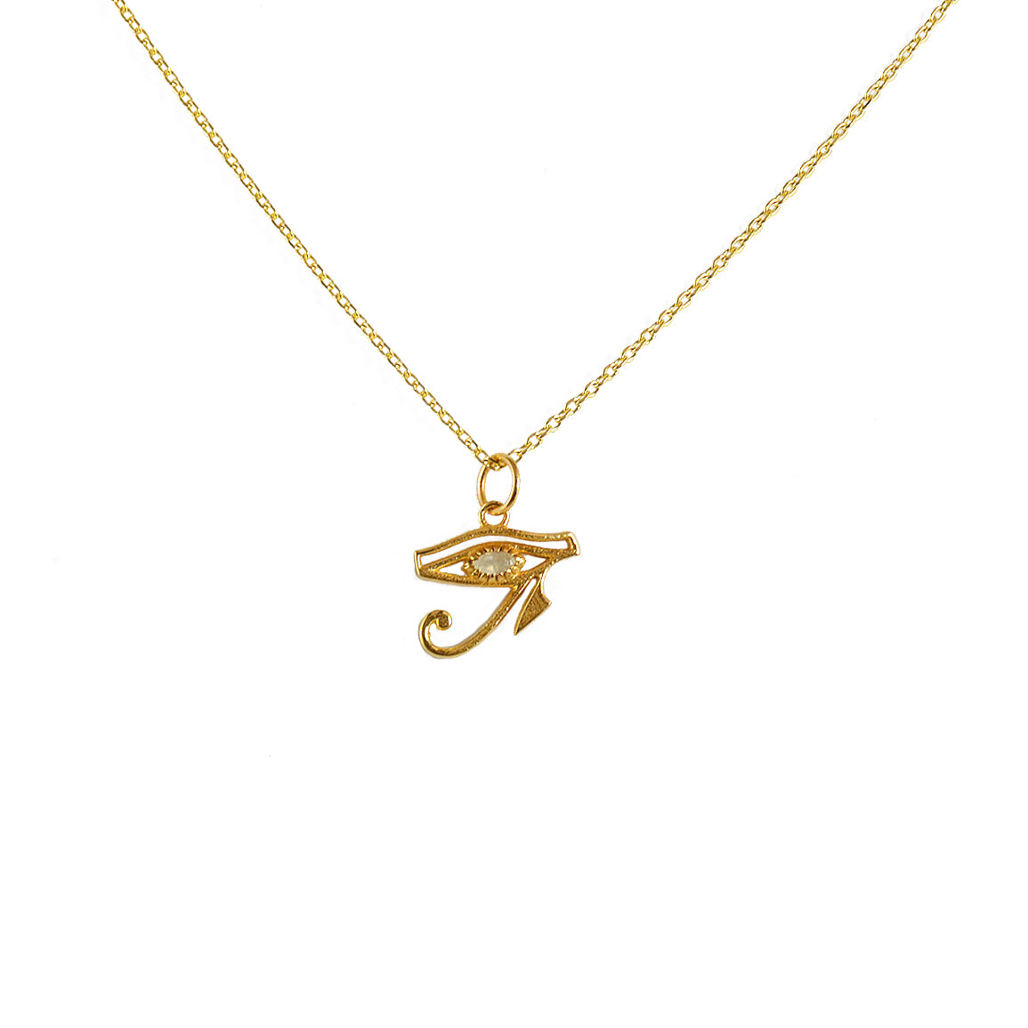 Collier doré oeil d'horus (S) et pierre naturelle