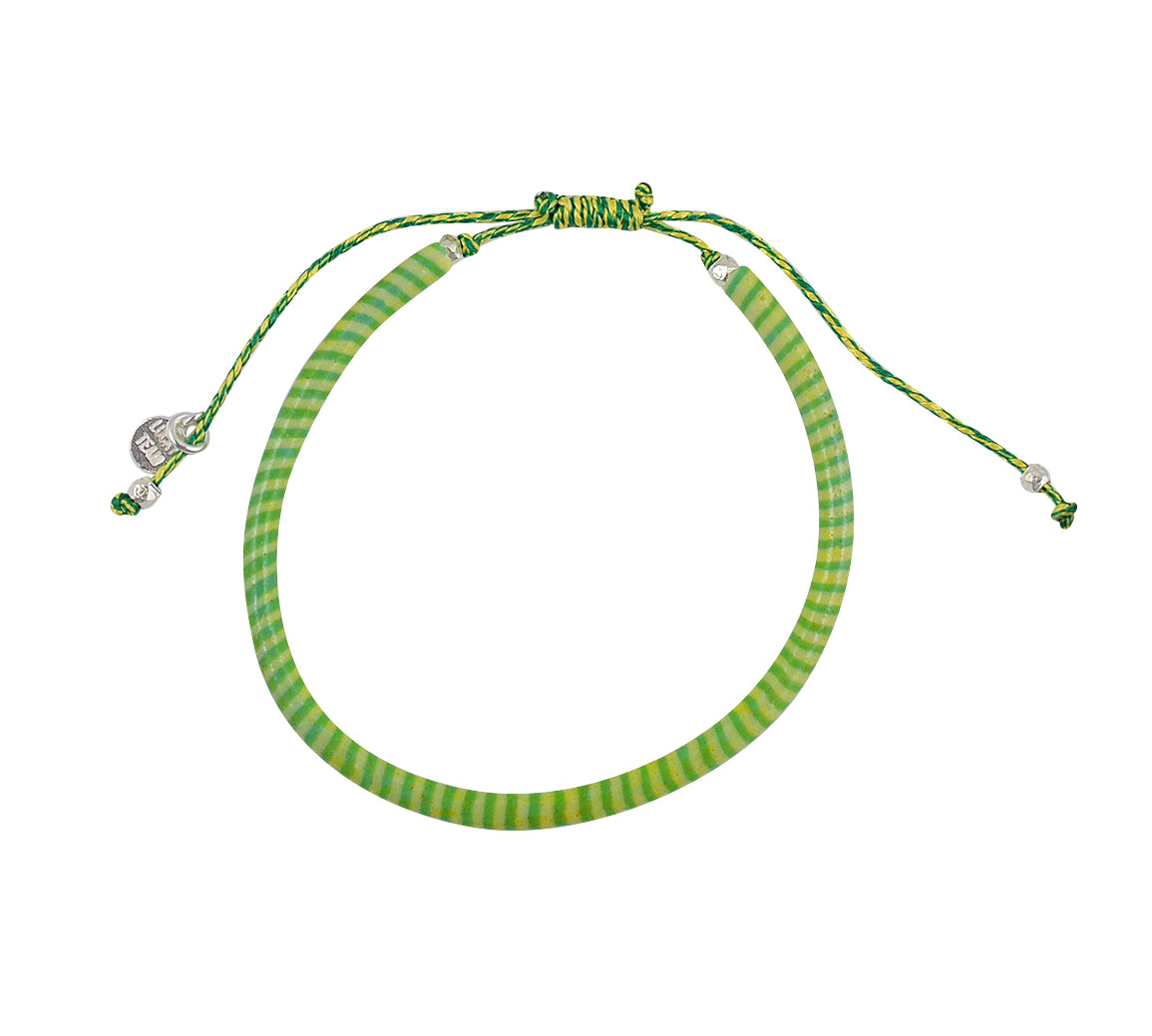 Bracelet mali sur cordon - VERT CLAIR