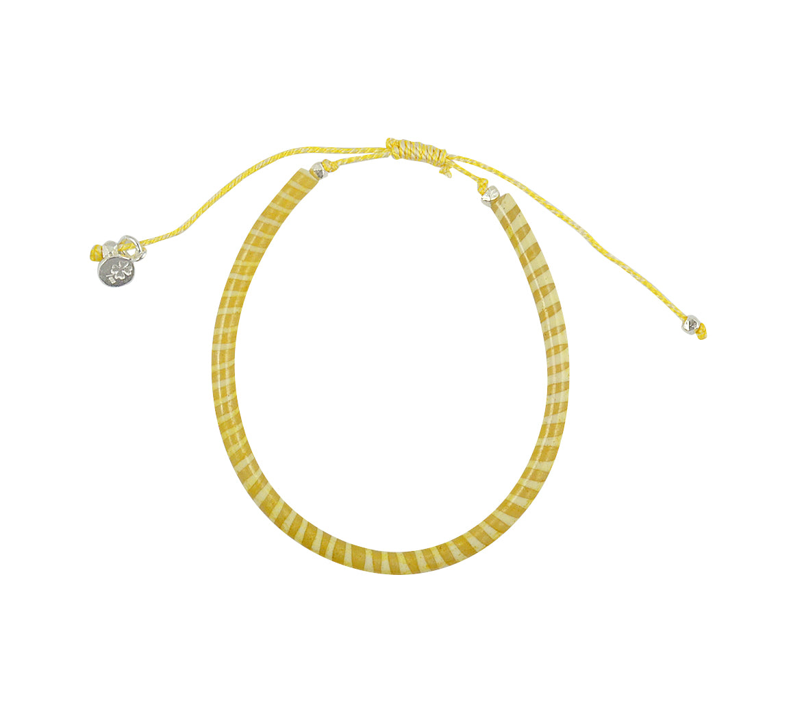 Bracelet mali sur cordon - JAUNE