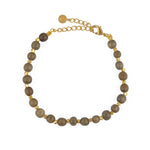 Bracelet perles dorées et pierres facettées - BOIS GRIS