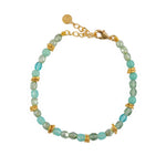 Bracelet doré et perles naturelles mix - MIX VERT D’EAU