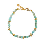 Bracelet doré et perles naturelles mix - MIX VERT D’EAU