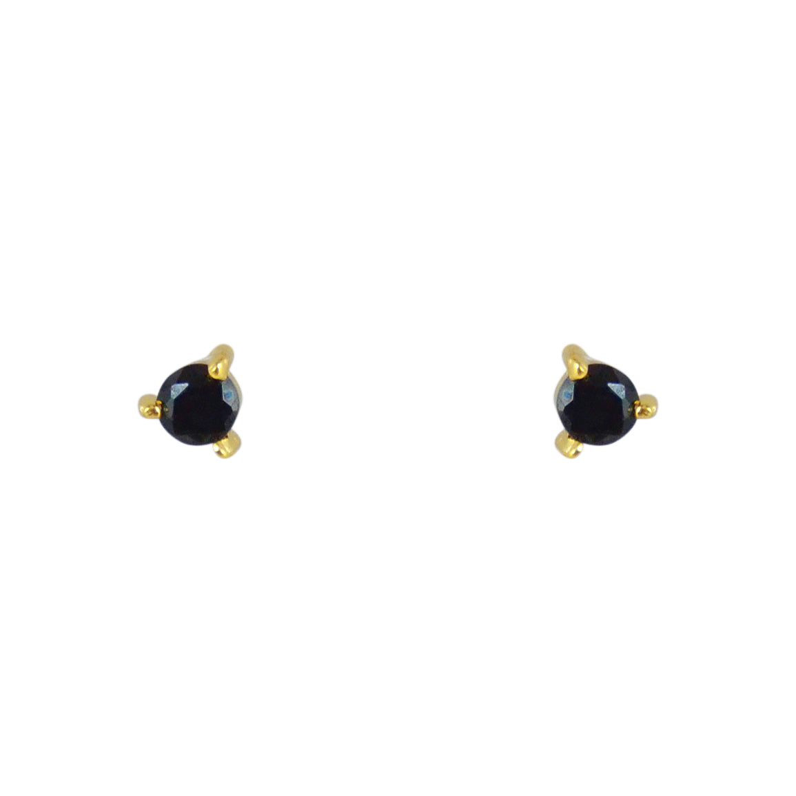 Boucles dorées XS et pierre naturelle - ZIRCON NOIRE
