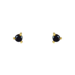 Boucles dorées XS et pierre naturelle - ZIRCON NOIRE
